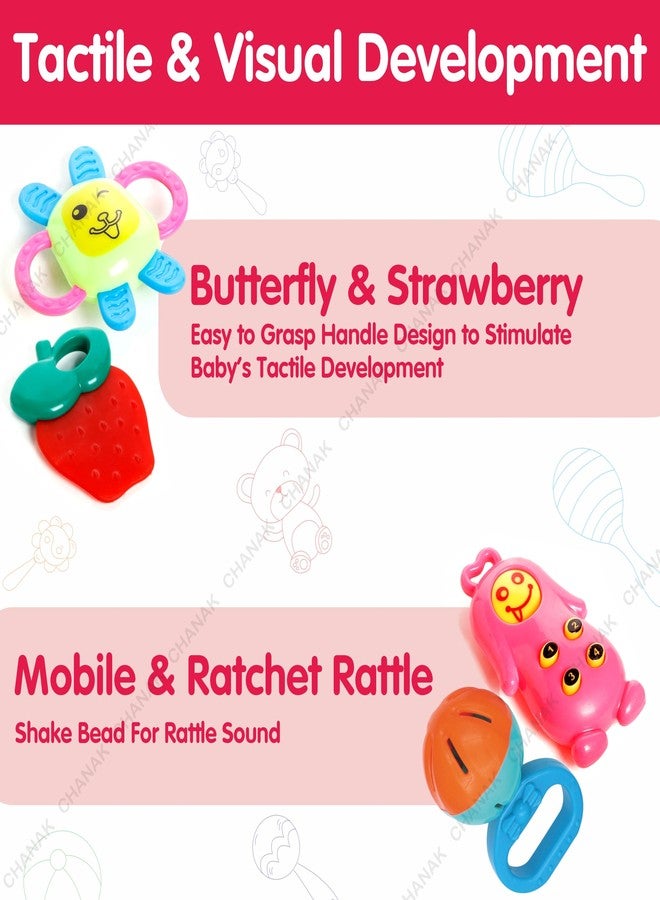 Chanak Baby Kinder Rattle Set for 0-6 Months Old Baby, Non-Toxic, 100% BPA Free, Infant Grab, Spin & Shake Rattles, Colorful Rattles with 6 Pcs, Early Educational Sensory Toy, BIS Approved - Image 3